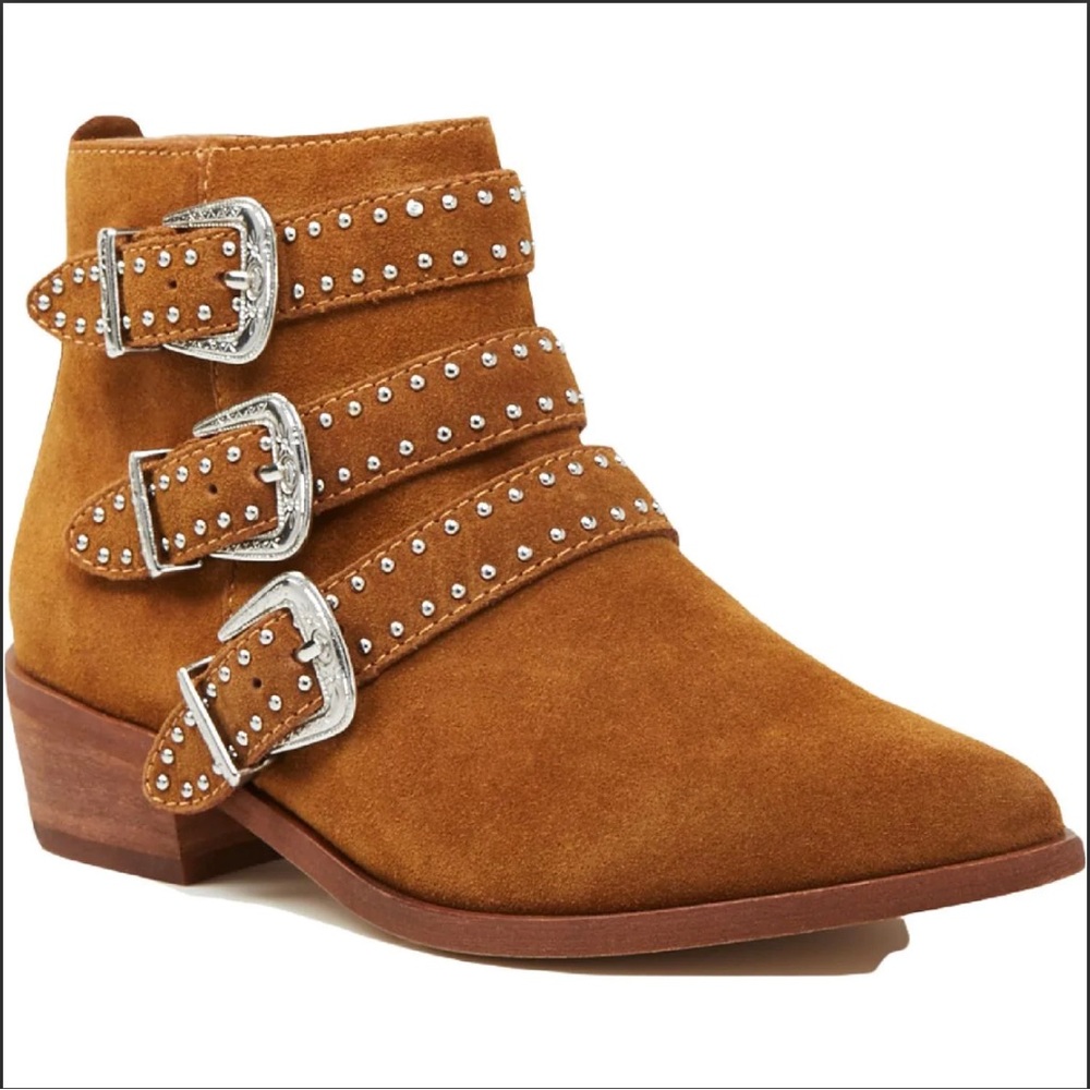 AQUA BLANE WESTERN BOOTIES IN COGNAC 7.5